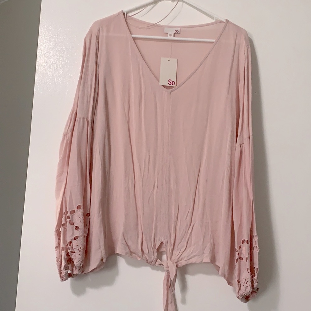 NWT Baby Pink Long Sleeve Blouse